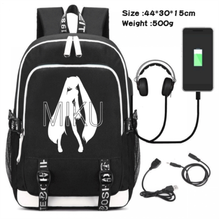 Hatsune Miku Game Canvas Backpack Waterproof School Bag 44X30X15CM 500G