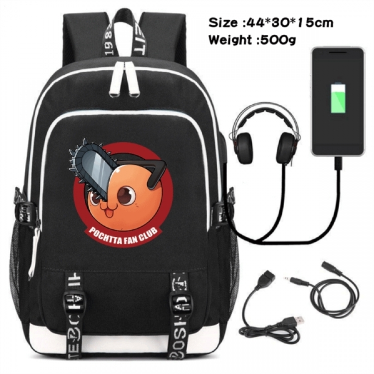 Chainsaw man Game Canvas Backpack Waterproof School Bag 44X30X15CM 500G