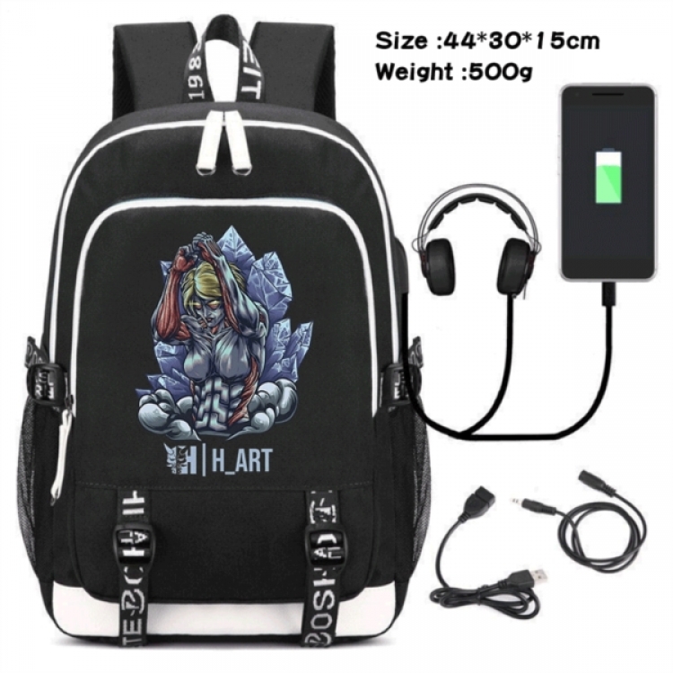 Shingeki no Kyojin Game Canvas Backpack Waterproof School Bag 44X30X15CM 500G