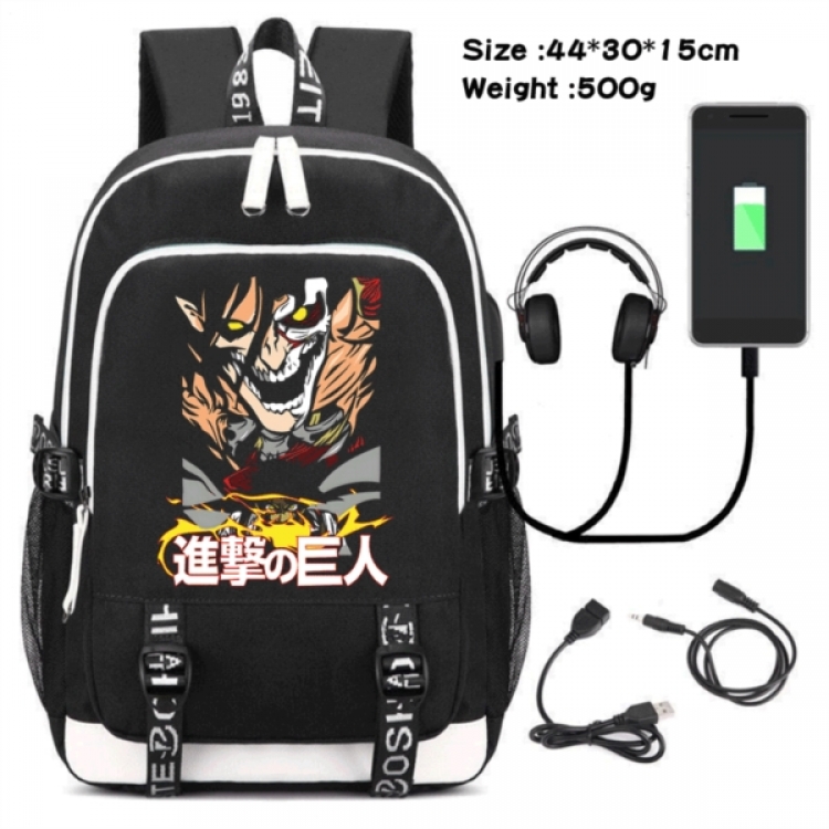 Shingeki no Kyojin Game Canvas Backpack Waterproof School Bag 44X30X15CM 500G