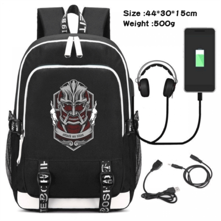 Shingeki no Kyojin Game Canvas Backpack Waterproof School Bag 44X30X15CM 500G