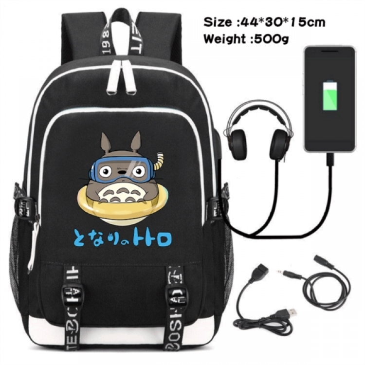 TOTORO Game Canvas Backpack Waterproof School Bag 44X30X15CM 500G