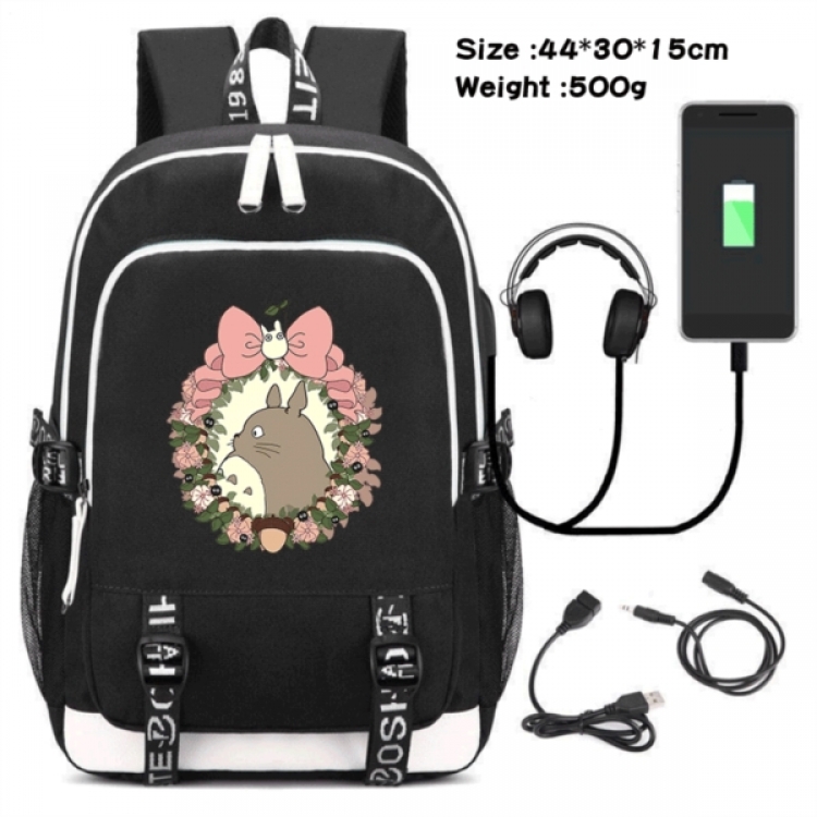 TOTORO Game Canvas Backpack Waterproof School Bag 44X30X15CM 500G