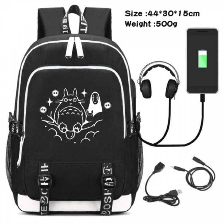 TOTORO Game Canvas Backpack Waterproof School Bag 44X30X15CM 500G