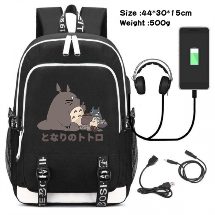 TOTORO Game Canvas Backpack Waterproof School Bag 44X30X15CM 500G