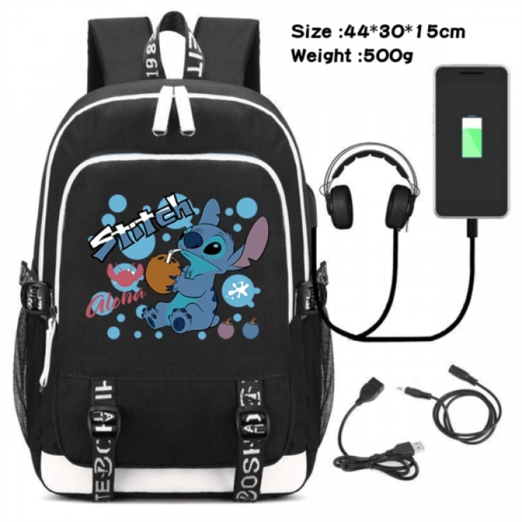 Lilo & Stitch Game Canvas Backpack Waterproof School Bag 44X30X15CM 500G