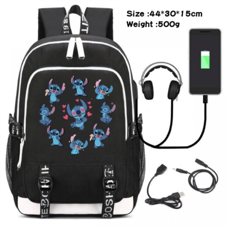 Lilo & Stitch Game Canvas Backpack Waterproof School Bag 44X30X15CM 500G