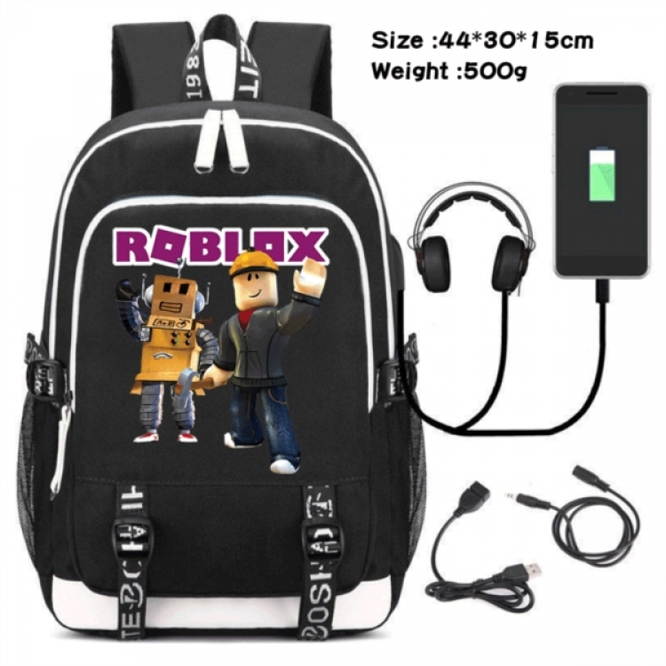 Roblox Game Canvas Backpack Waterproof School Bag 44X30X15CM 500G