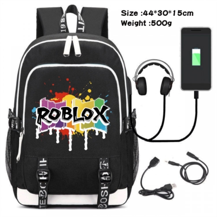 Roblox Game Canvas Backpack Waterproof School Bag 44X30X15CM 500G