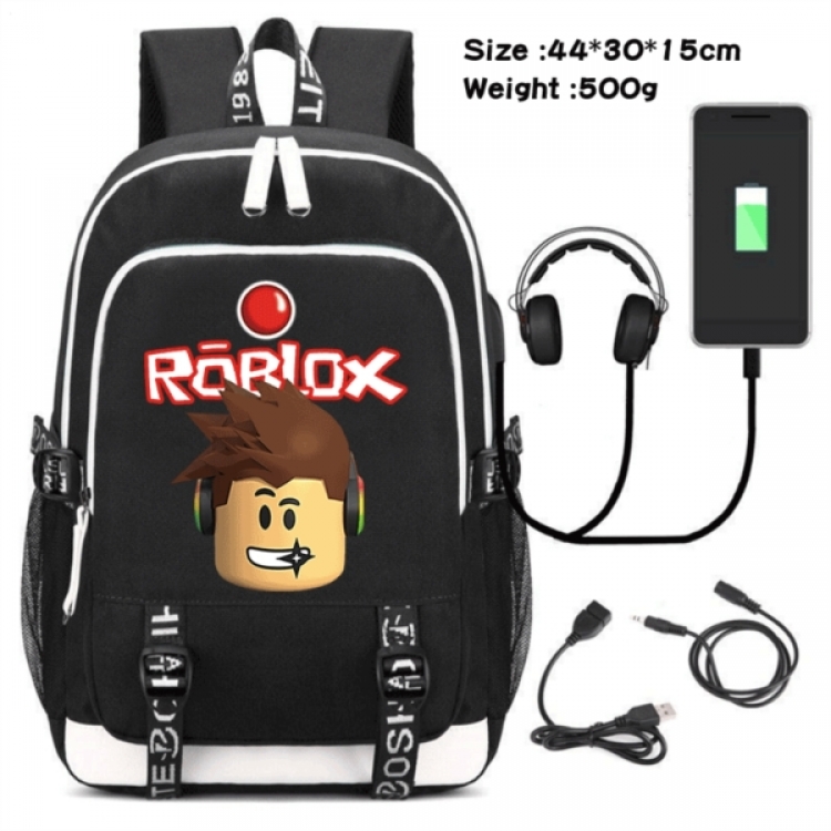 Roblox Game Canvas Backpack Waterproof School Bag 44X30X15CM 500G