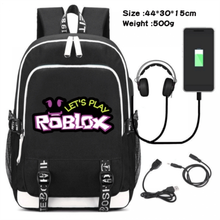 Roblox Game Canvas Backpack Waterproof School Bag 44X30X15CM 500G