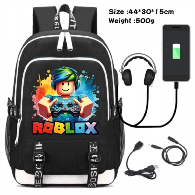 Roblox Game Canvas Backpack Waterproof School Bag 44X30X15CM 500G