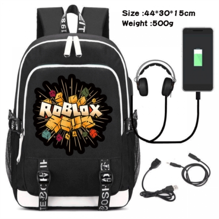 Roblox Game Canvas Backpack Waterproof School Bag 44X30X15CM 500G