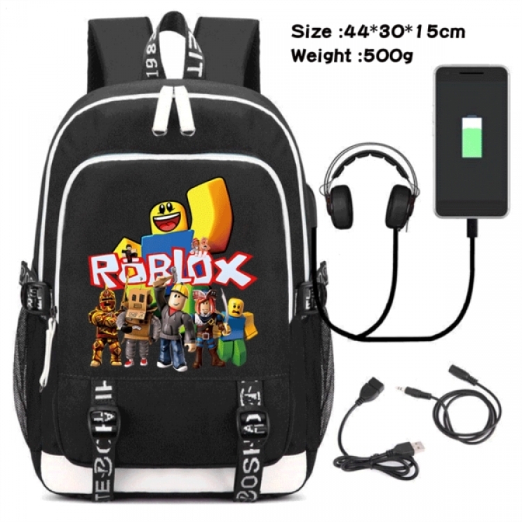 Roblox Game Canvas Backpack Waterproof School Bag 44X30X15CM 500G