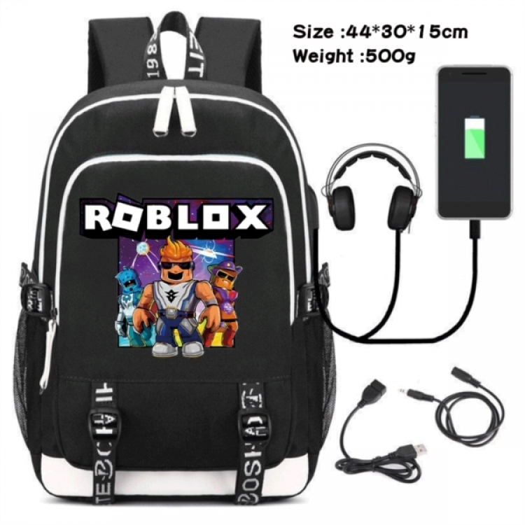 Roblox Game Canvas Backpack Waterproof School Bag 44X30X15CM 500G