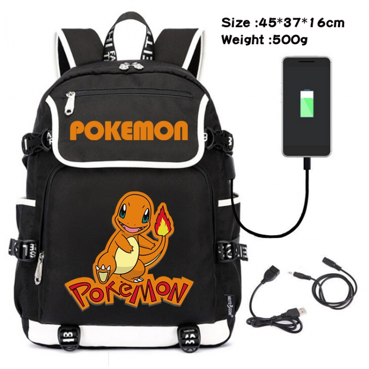 Pokemon Anime Flip Data Cable USB Backpack School Bag 45X37X16CM