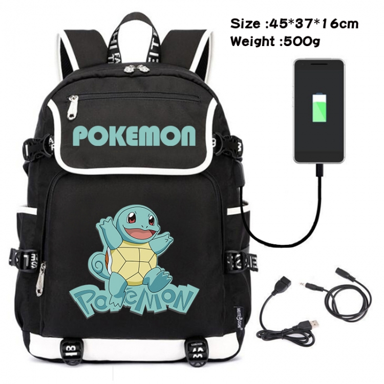 Pokemon Anime Flip Data Cable USB Backpack School Bag 45X37X16CM