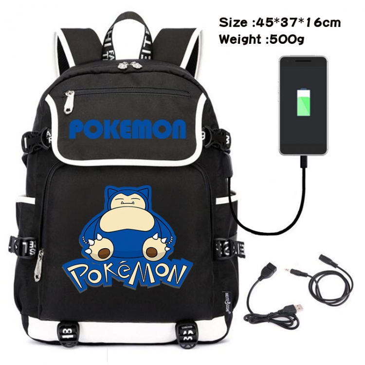 Pokemon Anime Flip Data Cable USB Backpack School Bag 45X37X16CM