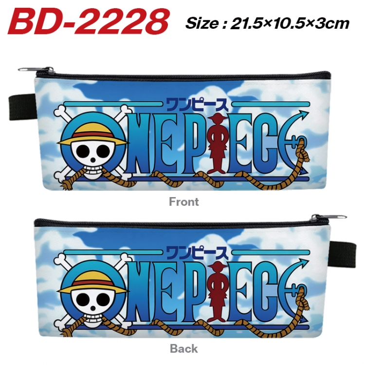 One Piece Anime PU Leather Zipper Pencil Case Stationery Box 21.5X10.5X3CM  BD-2228