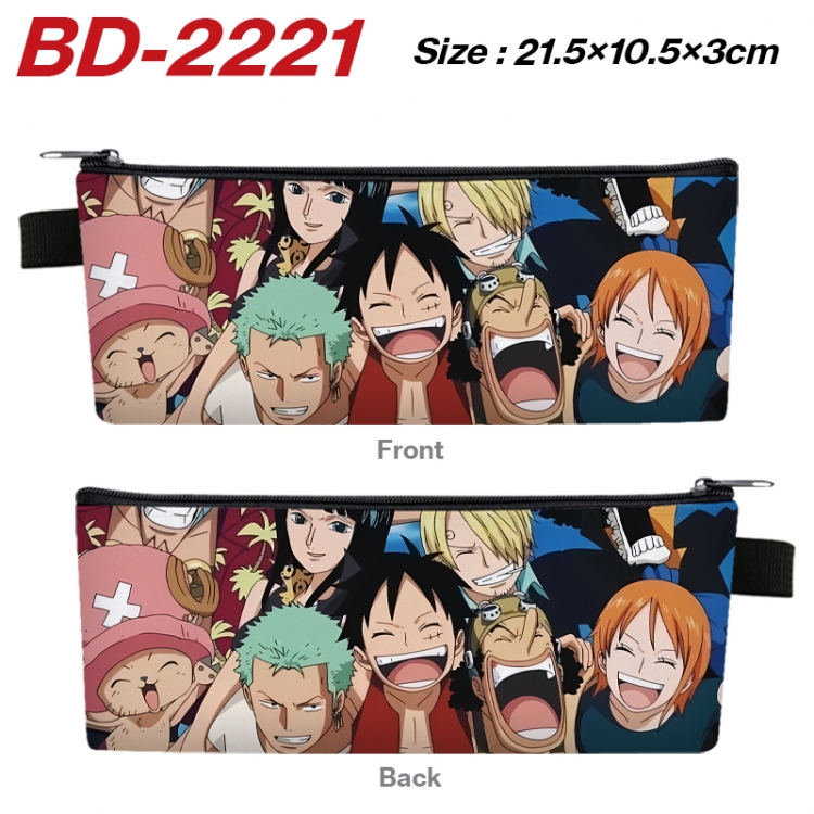 One Piece Anime PU Leather Zipper Pencil Case Stationery Box 21.5X10.5X3CM  BD-2221