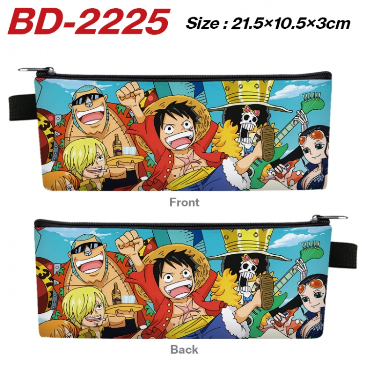 One Piece Anime PU Leather Zipper Pencil Case Stationery Box 21.5X10.5X3CM  BD-2225