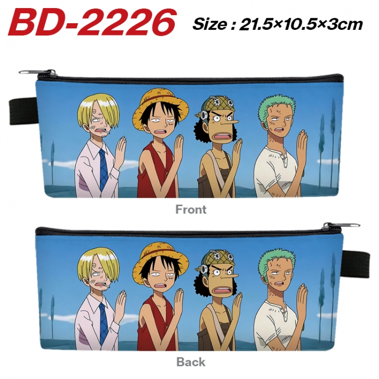 One Piece Anime PU Leather Zipper Pencil Case Stationery Box 21.5X10.5X3CM  BD-2226