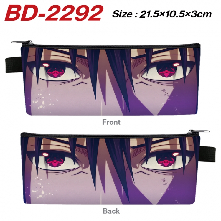 Naruto Anime PU Leather Zipper Pencil Case Stationery Box 21.5X10.5X3CM  BD-2292