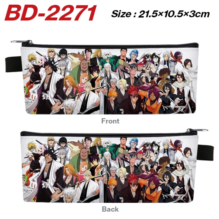 Bleach Anime PU Leather Zipper Pencil Case Stationery Box 21.5X10.5X3CM BD-2271