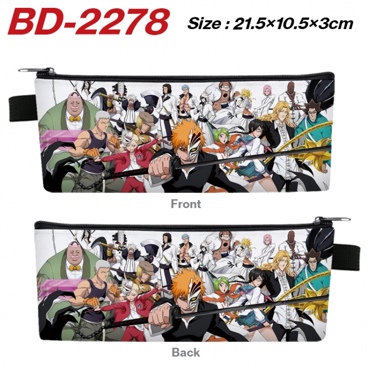 Bleach Anime PU Leather Zipper Pencil Case Stationery Box 21.5X10.5X3CM  BD-2278