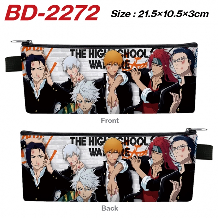 Bleach Anime PU Leather Zipper Pencil Case Stationery Box 21.5X10.5X3CM BD-2272