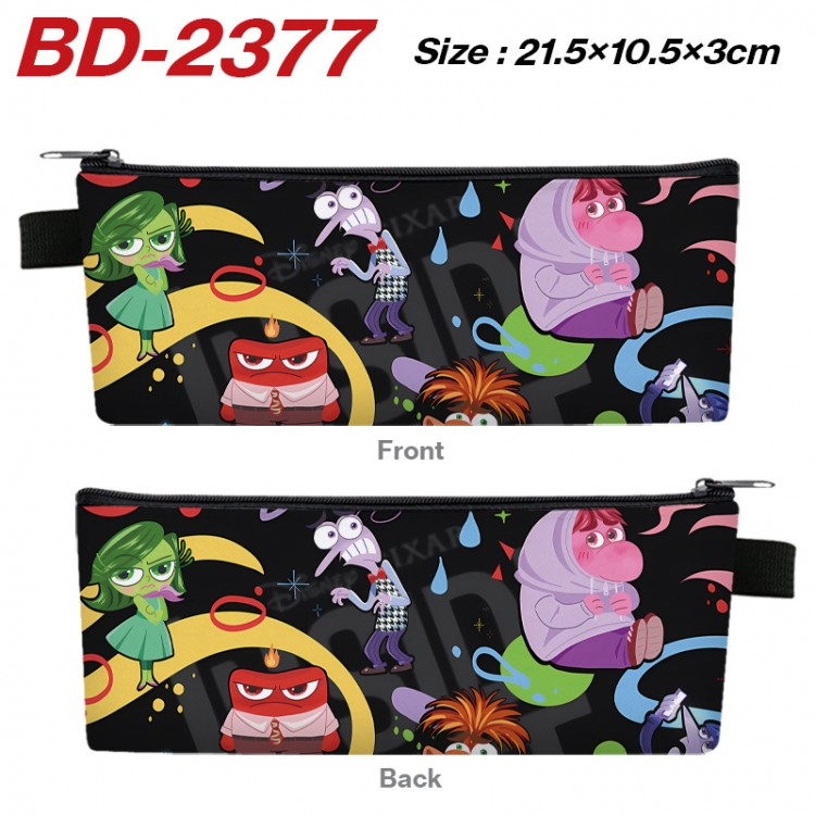 Inside Out Anime PU Leather Zipper Pencil Case Stationery Box 21.5X10.5X3CM   BD-2377