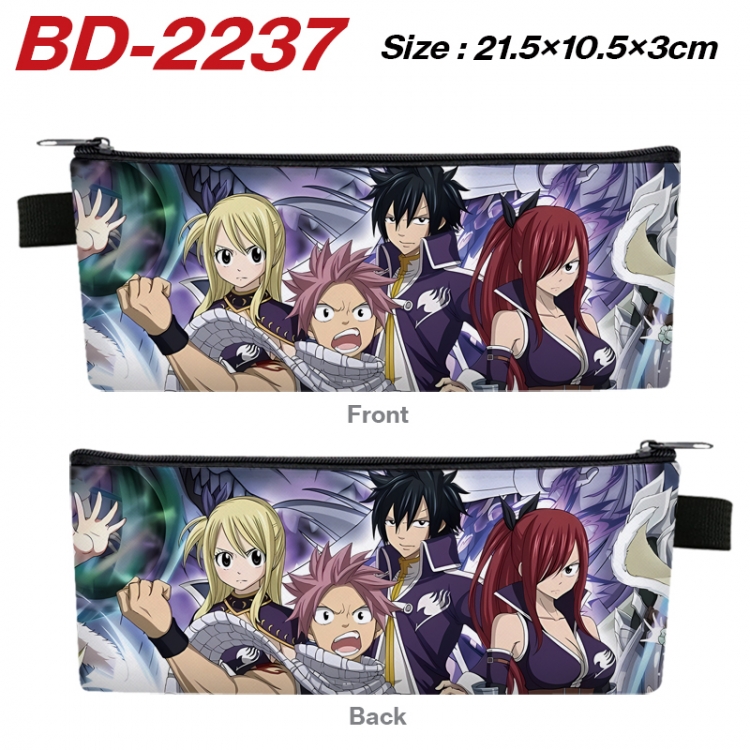 Fairy tail Anime PU Leather Zipper Pencil Case Stationery Box 21.5X10.5X3CM  BD-2237