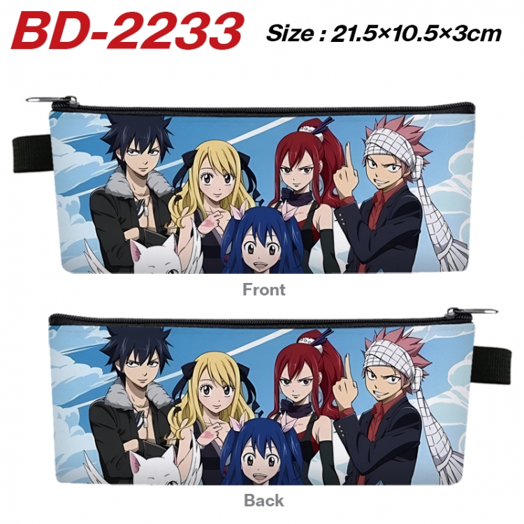 Fairy tail Anime PU Leather Zipper Pencil Case Stationery Box 21.5X10.5X3CM  BD-2233