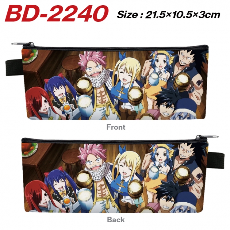 Fairy tail Anime PU Leather Zipper Pencil Case Stationery Box 21.5X10.5X3CM BD-2240