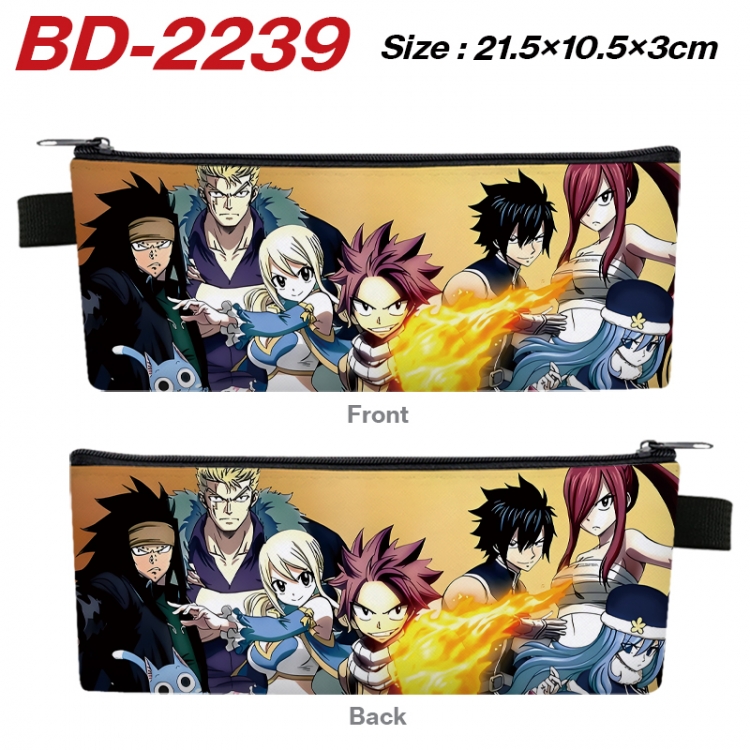 Fairy tail Anime PU Leather Zipper Pencil Case Stationery Box 21.5X10.5X3CM BD-2239