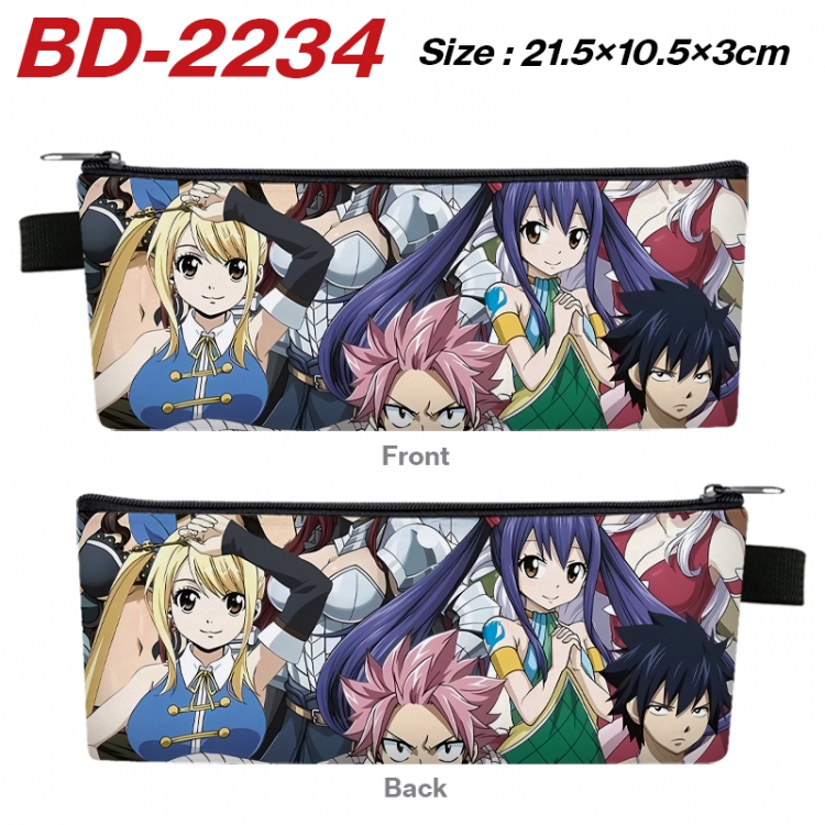 Fairy tail Anime PU Leather Zipper Pencil Case Stationery Box 21.5X10.5X3CM BD-2234