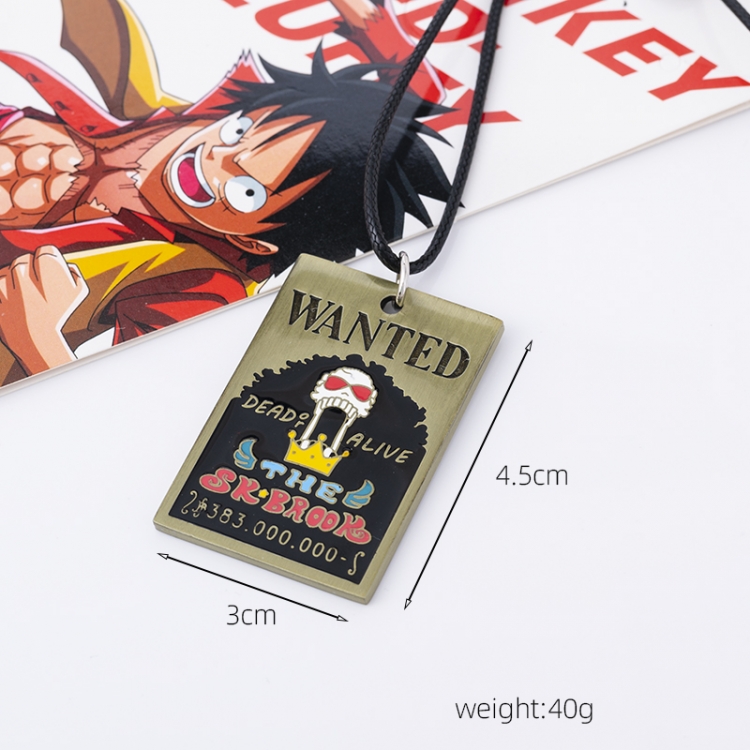 One Piece Animation peripheral leather rope necklace pendant price for 5 pcs