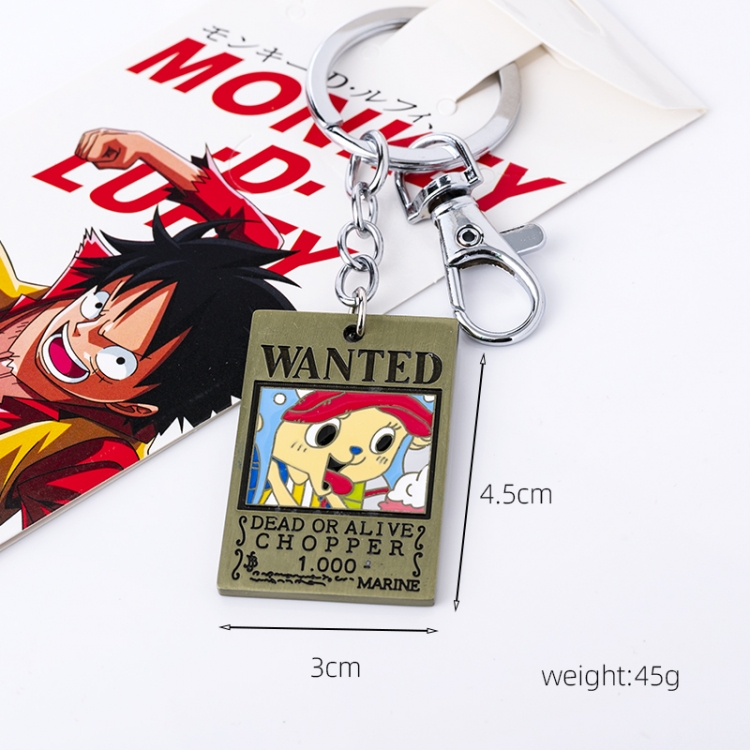 One Piece Animation peripheral metal keychain pendant price for 5 pcs