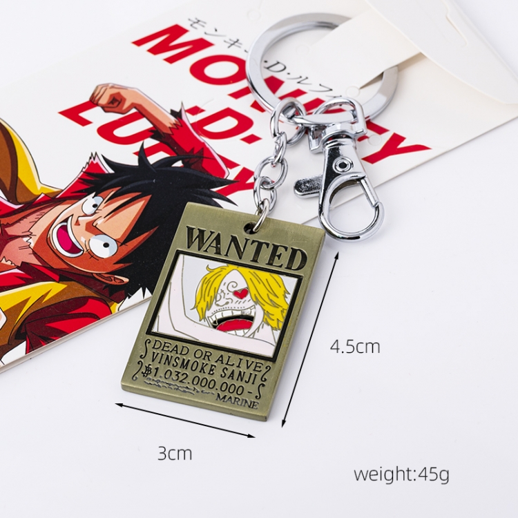 One Piece Animation peripheral metal keychain pendant price for 5 pcs