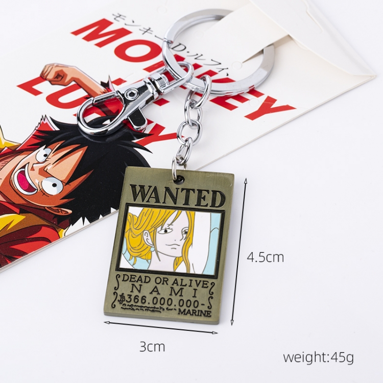 One Piece Animation peripheral metal keychain pendant price for 5 pcs