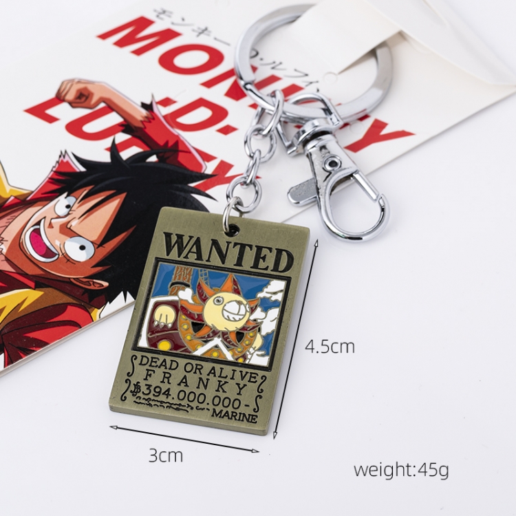 One Piece Animation peripheral metal keychain pendant price for 5 pcs