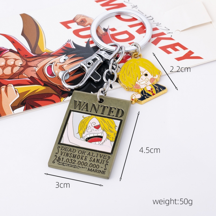  One Piece Anime peripheral double pendant keychain pendant