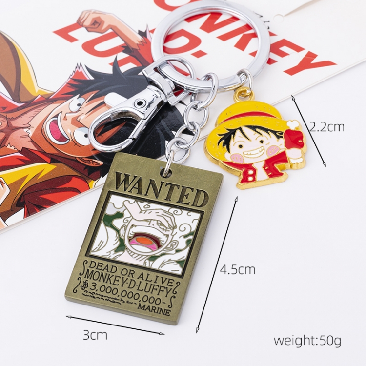  One Piece Anime peripheral double pendant keychain pendant