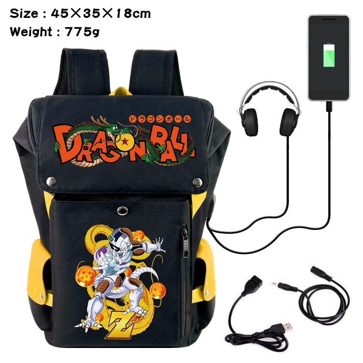 DRAGON BALL Anime Canvas Bucket Data Cable Backpack School Bag 45X35X18CM 775G