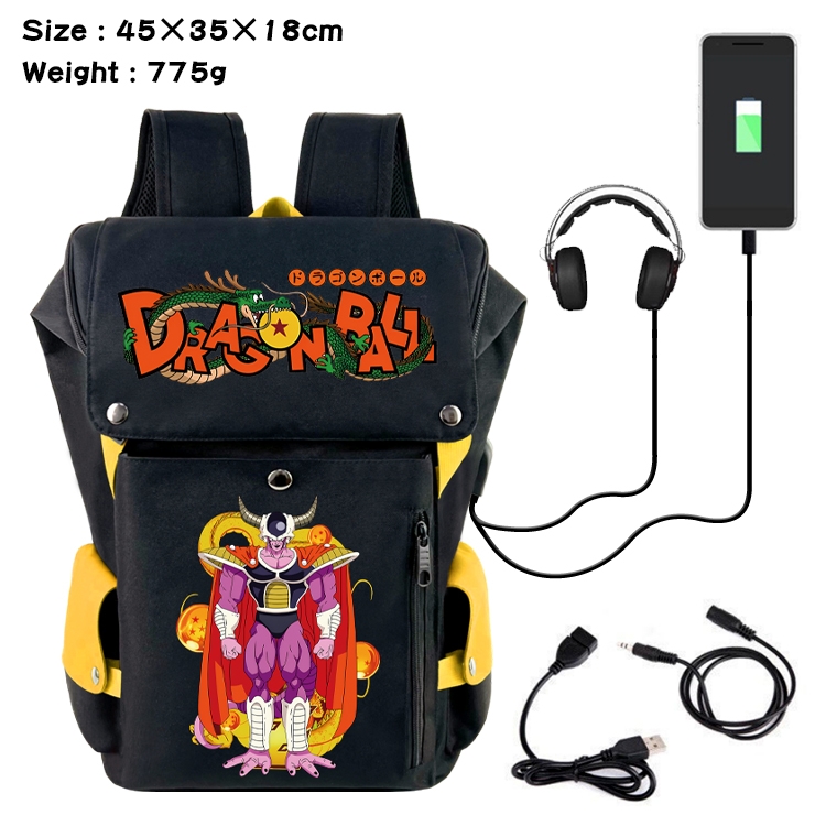 DRAGON BALL Anime Canvas Bucket Data Cable Backpack School Bag 45X35X18CM 775G