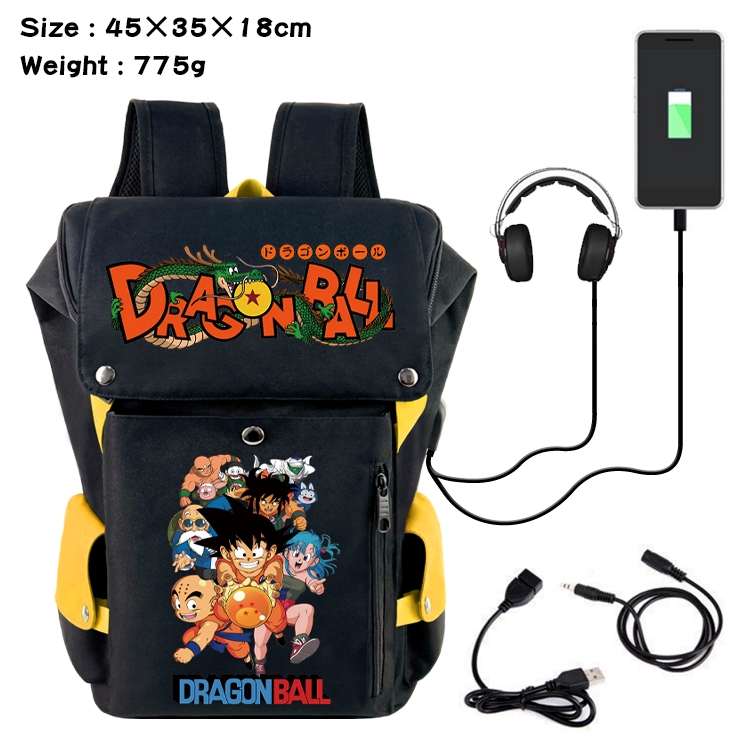 DRAGON BALL Anime Canvas Bucket Data Cable Backpack School Bag 45X35X18CM 775G