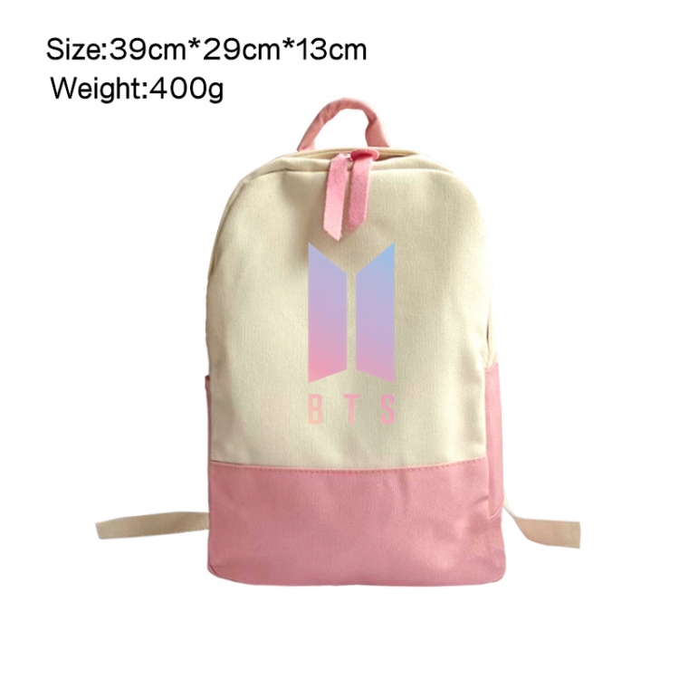 BTS Anime Surrounding Canvas Colorful Backpack 39x29x13cm