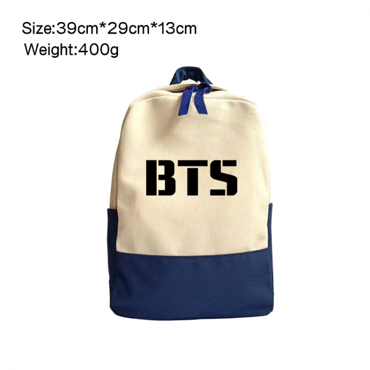 BTS Anime Surrounding Canvas Colorful Backpack 39x29x13cm