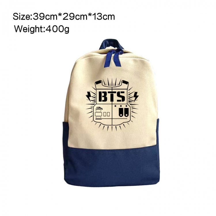 BTS Anime Surrounding Canvas Colorful Backpack 39x29x13cm