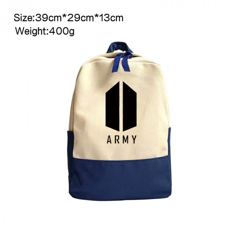 BTS Anime Surrounding Canvas Colorful Backpack 39x29x13cm